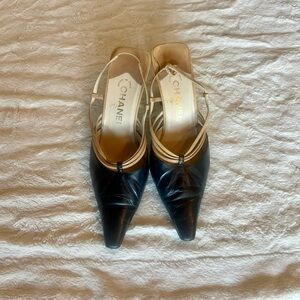 Vintage Channel slingback strappy pumps